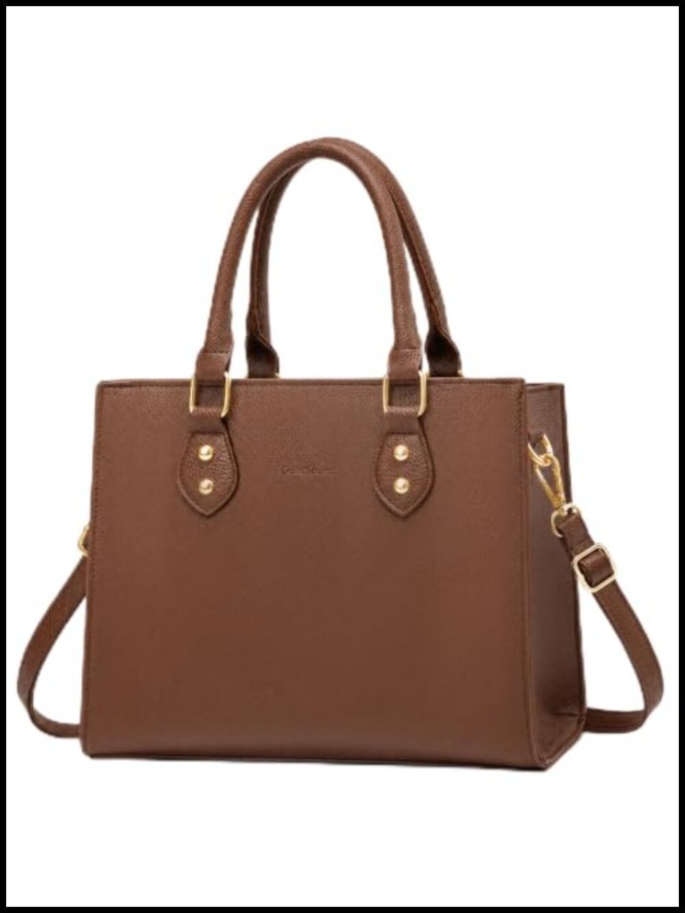 Vegan Leather Satchel Top Handle Handbag Crossbody Purse